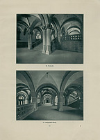 Blick in die Vorhalle und den Flur im Erdgeschoss der Gewerbeschule kurz nach Fertigstellung, 1905. / Gertrud-Luckner-Gewerbeschule in 79100 Freiburg im Breisgau, Wiehre (01.01.1905 - G. Rhode in "Festschrift zur Eröffnung" der Städtischen Gewerbeschule Freiburg, S.17, 28. September 1905.)